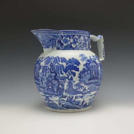 Jug, Chinese River Scene with Temple and Pyramids & Willow and Summer House - Image 3