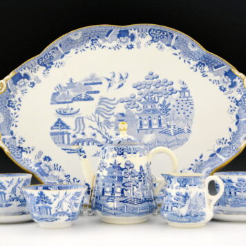 Coffee Set with Tray, Standard Willow Pattern