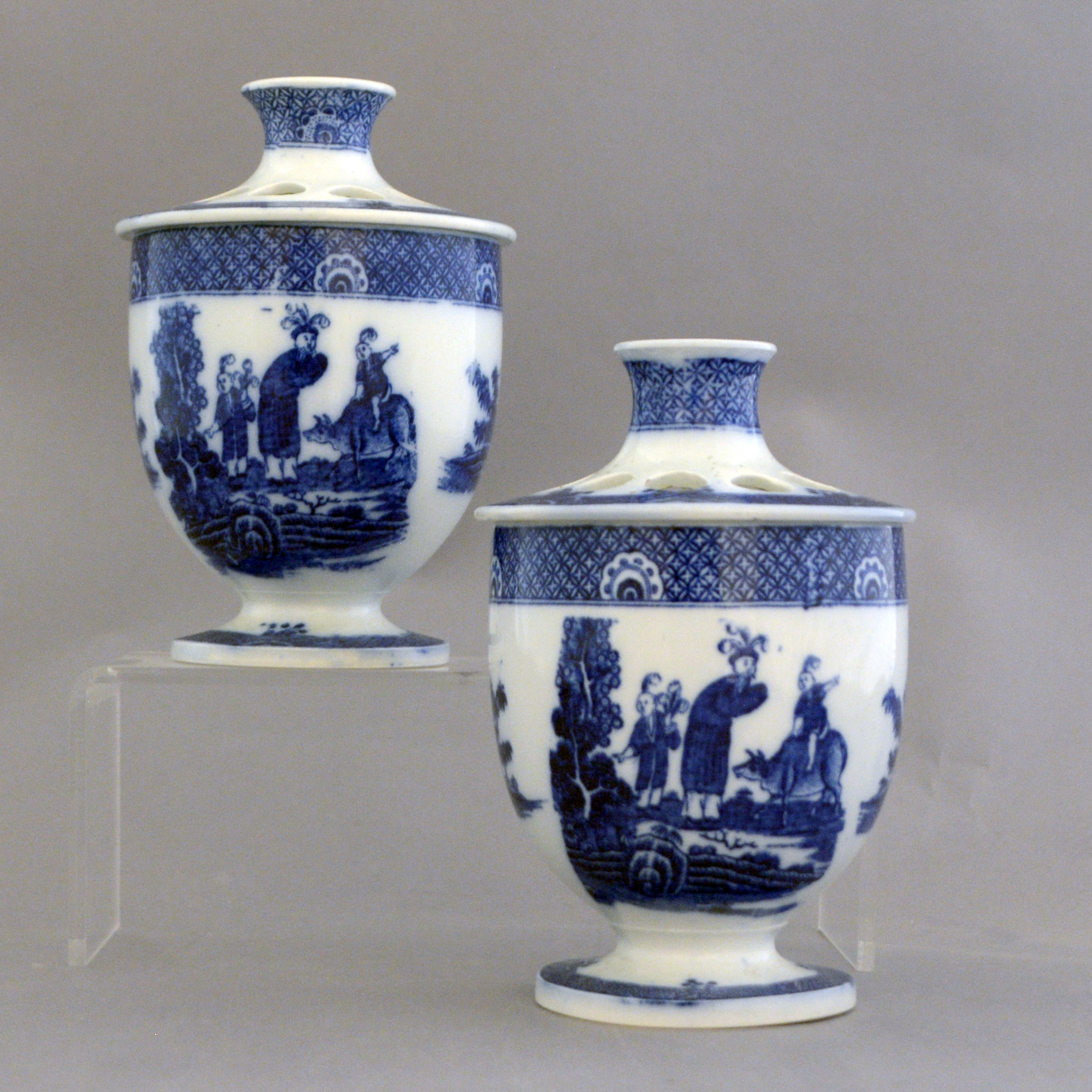 Bough Pots, a Pair, Buffalo Variation Feathered Hats - Image 3