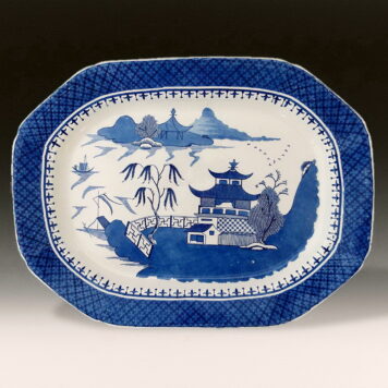 Platter, Chinese Export Boat Pattern