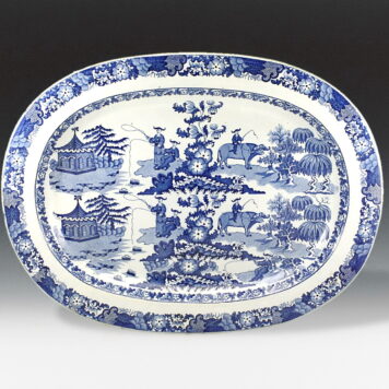 Platter, Buffalo and Fisherman