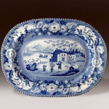 Platter, Chinese Flowering Pot