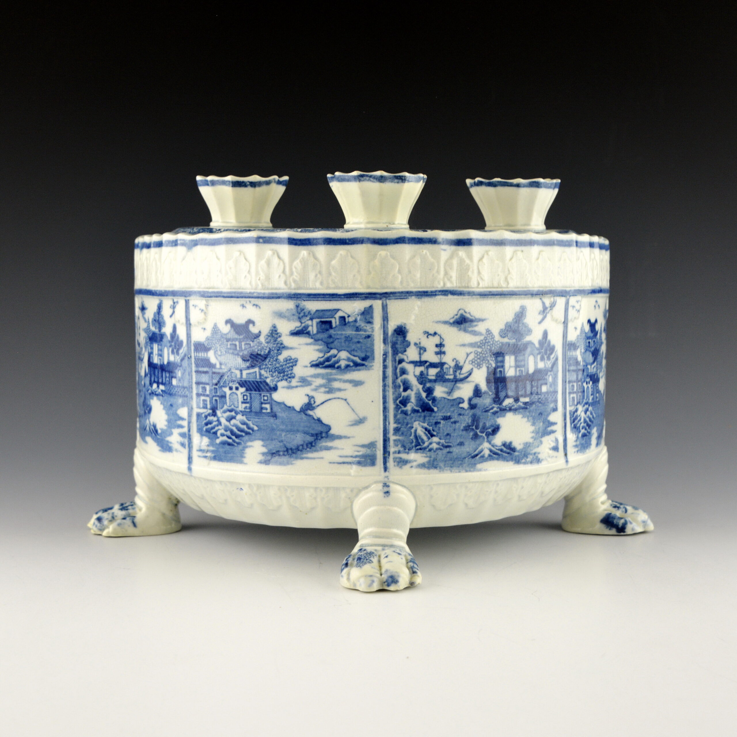 Bough Pot, Chinoiserie Fishing Scenes