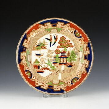 Dinner Plates, Set of Four, Gaudy Willow