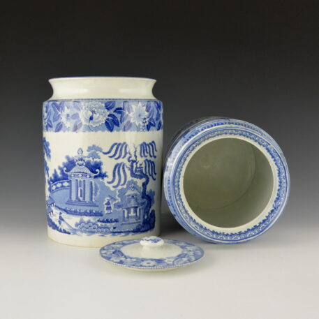 Storage Jar, a Pair, Chinese River Scene with Temple and Pyramids & Willow and Summer House - Image 7