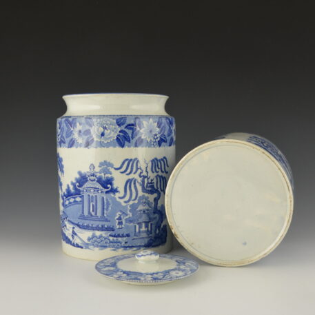 Storage Jar, a Pair, Chinese River Scene with Temple and Pyramids & Willow and Summer House - Image 9